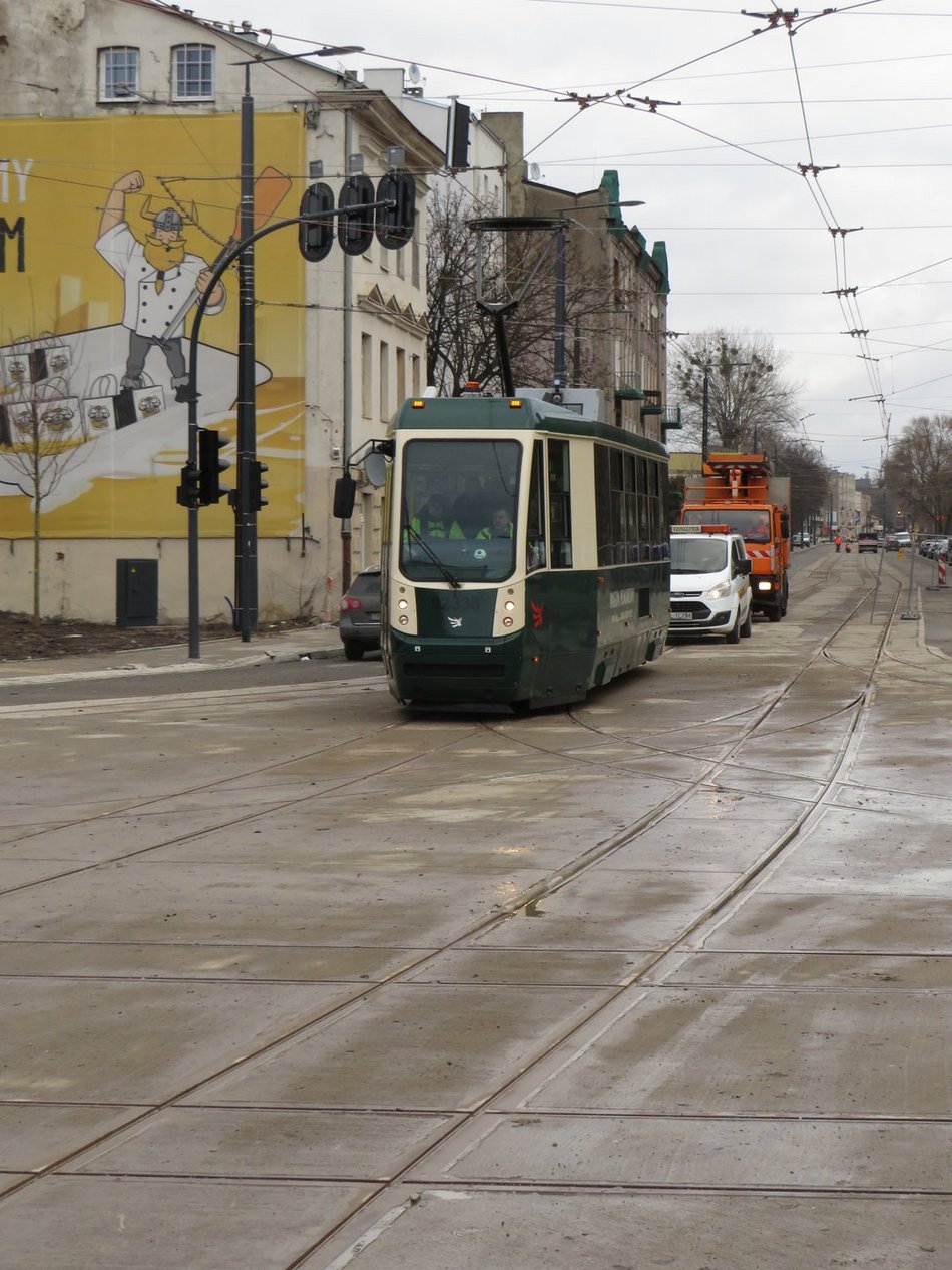 Pierwszy tramwaj MPK Łódź na Przybyszewskiego