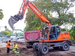 Remont Tymienieckiego w Łodzi. Widać już zarys nowej jezdni