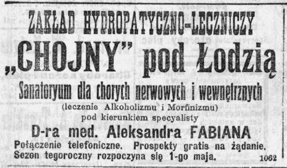 Łódź. Chojny w Łodzi leczniczym kurortem. Wiesz, że dawniej działał tam zakład hydropatii?