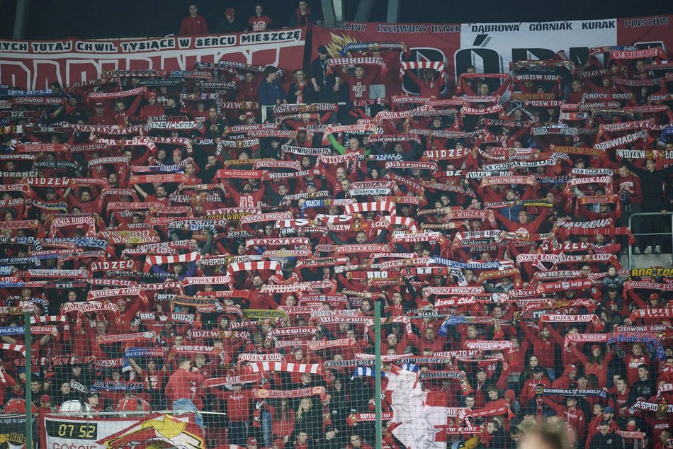 Kibice na meczu Widzew Łódź – Warta Poznań