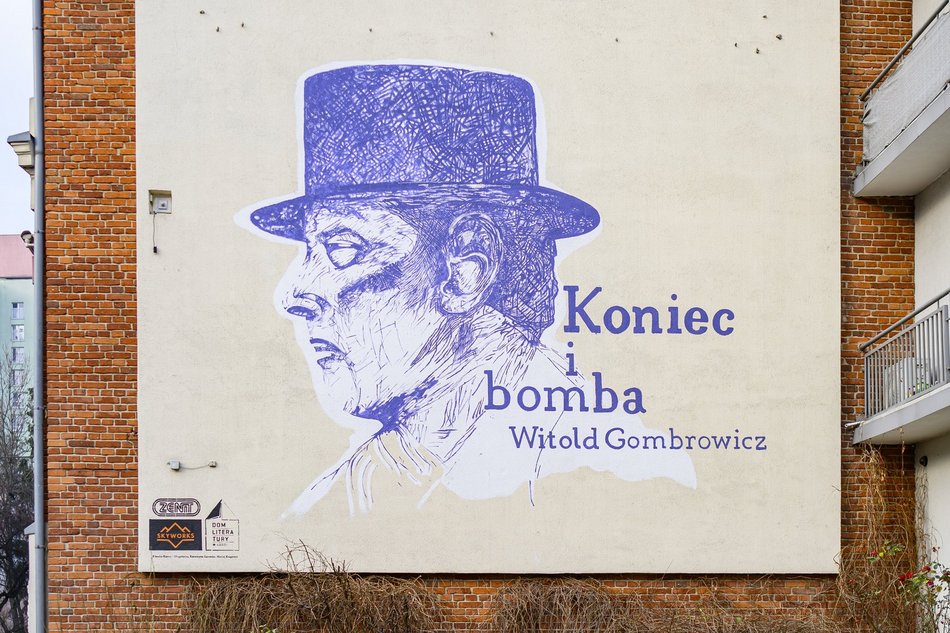 Nowy mural w Łodzi! Witold Gombrowicz uwieczniony na ścianie Centrum Biurowego ZENIT