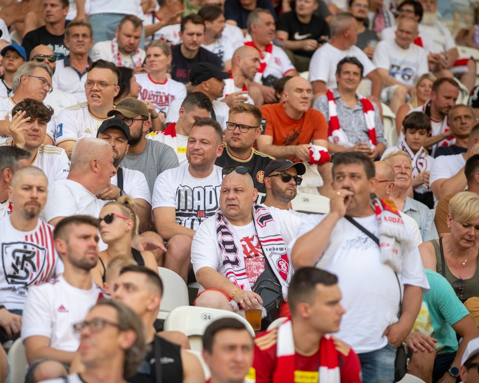 Kibice na meczu ŁKS Łódź - Pogoń Szczecin