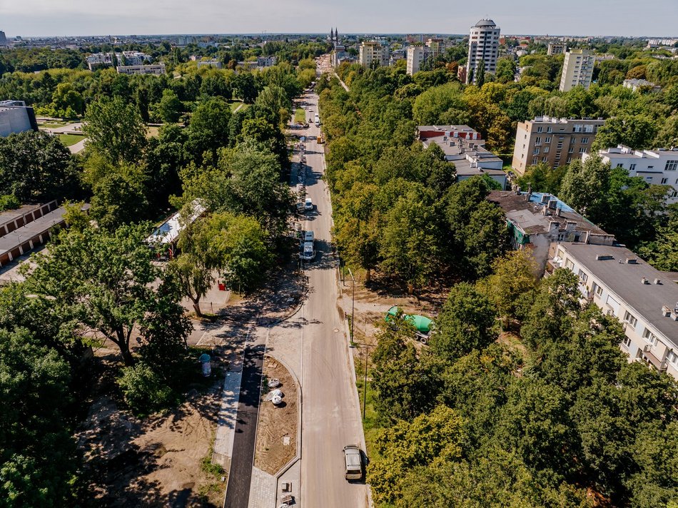 Remontowana ulica Wojska Polskiego w Łodzi