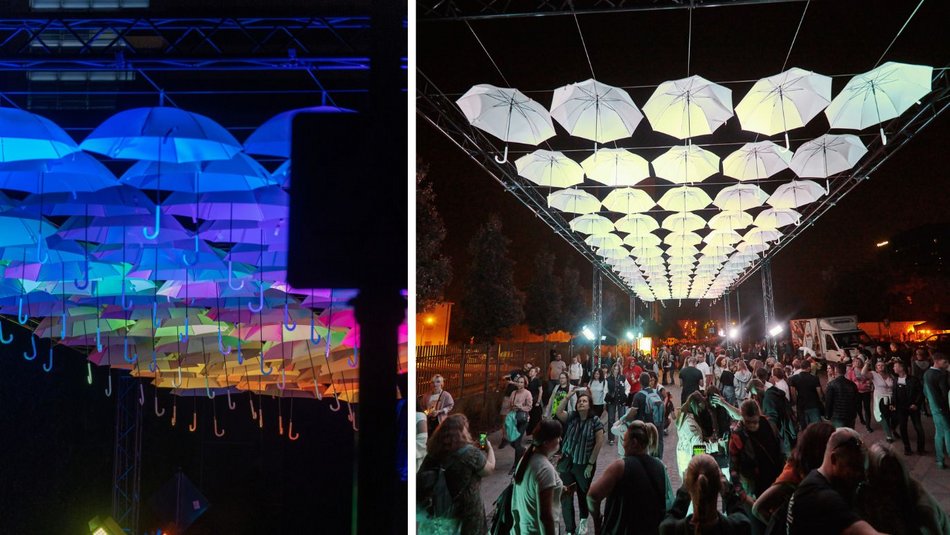 festiwal światła kolorowe parasolki