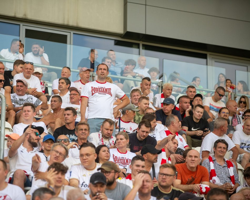 Kibice na meczu ŁKS Łódź - Pogoń Szczecin