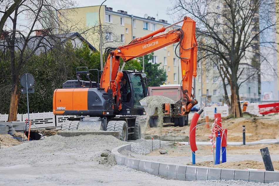 Łódź. Remont ul. Wioślarskiej w Łodzi