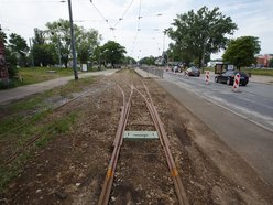 Prace na skrzyżowaniu al. Włókniarzy i ul. Legionów