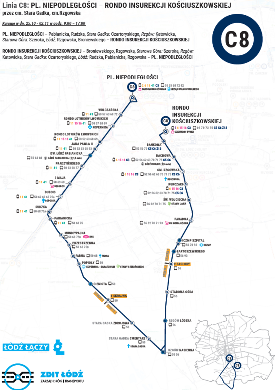 Łódź. Specjalna linia MPK Łódź na Wszystkich Świętych. Na które cmentarze nią dojedziesz?