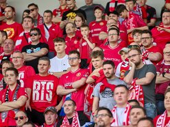 Kibice na meczu Widzewa Łódź