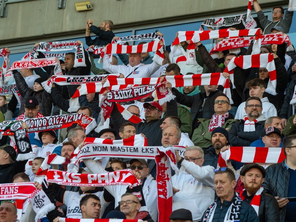 Kibice podczas meczu ŁKS Łódź - Puszcza Niepołomice