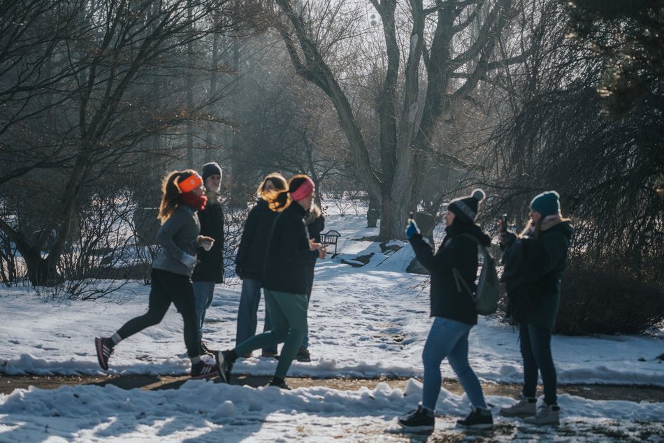 Botaniczna Piątka w Ogrodzie Botanicznym w Łodzi. Galeria z mroźnego biegu