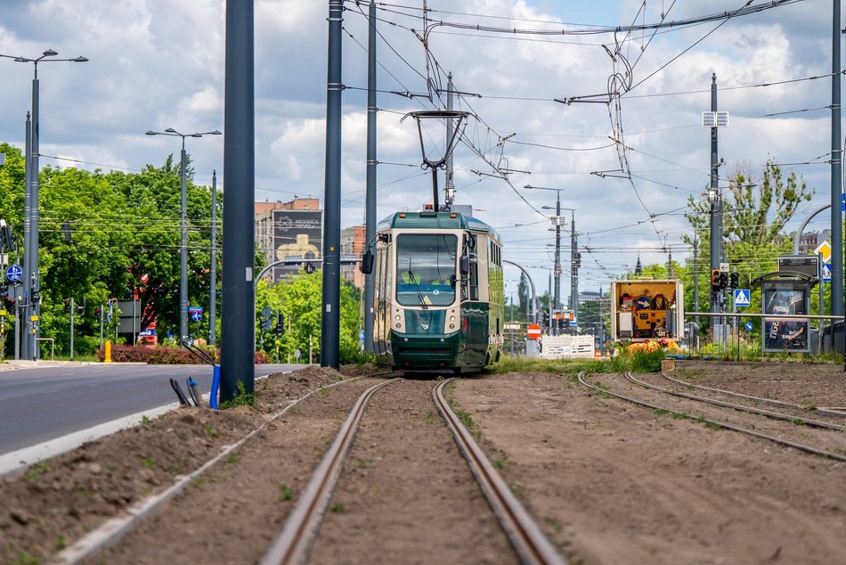Tramwaj testowy MPK Łódź na Śmigłego-Rydza