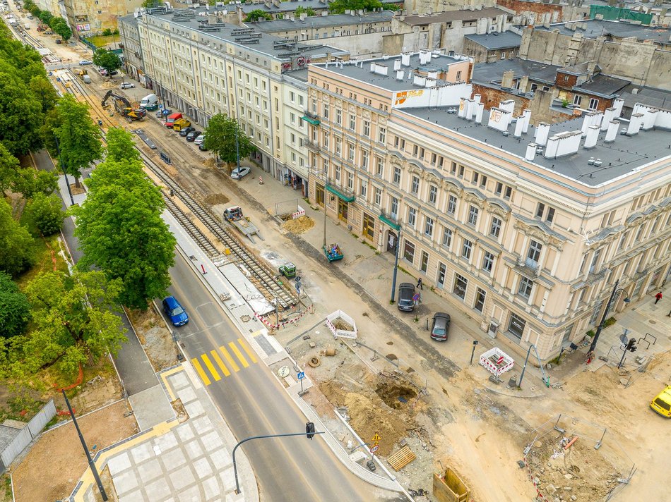 remont ulicy z drona