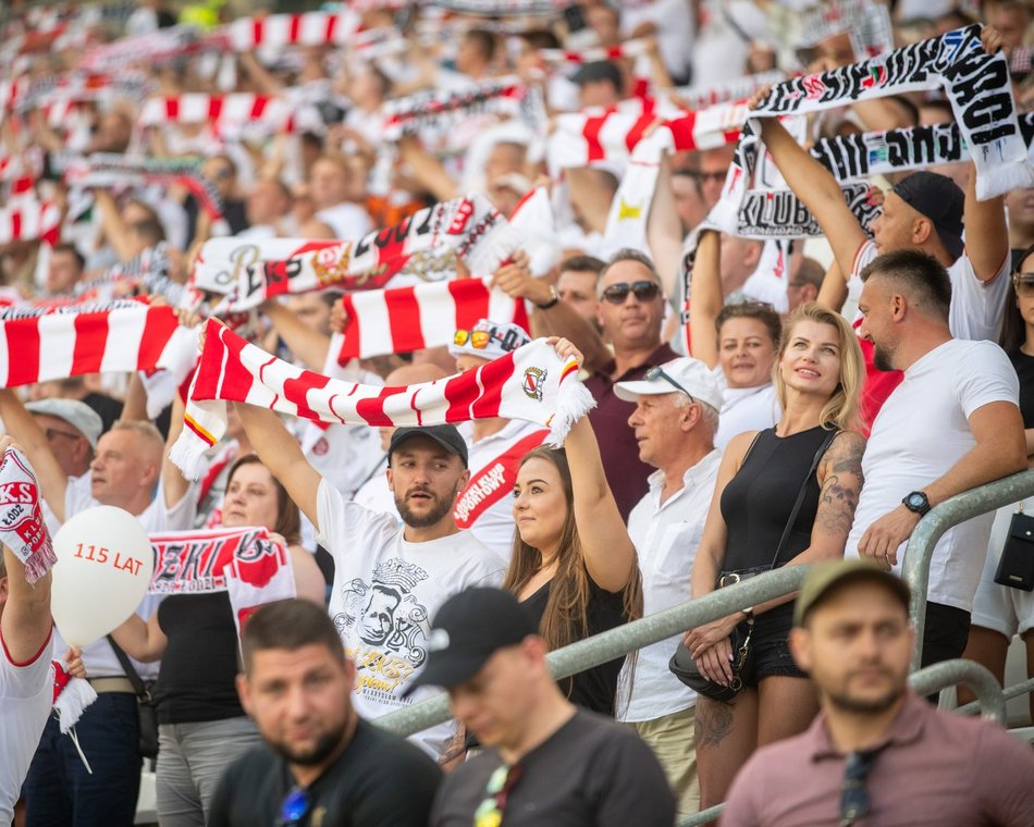 Kibice na meczu ŁKS Łódź - Pogoń Szczecin