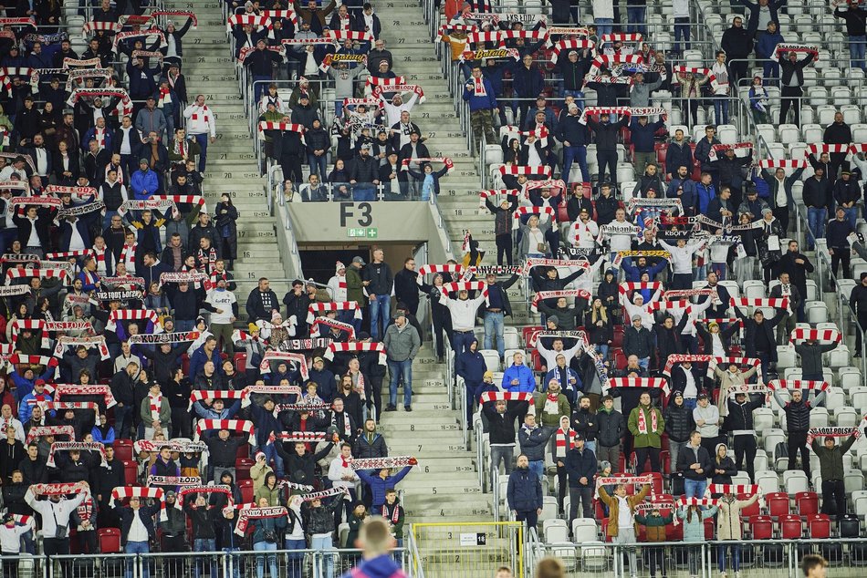 Kibice na meczu ŁKS Łódź - Raków Częstochowa