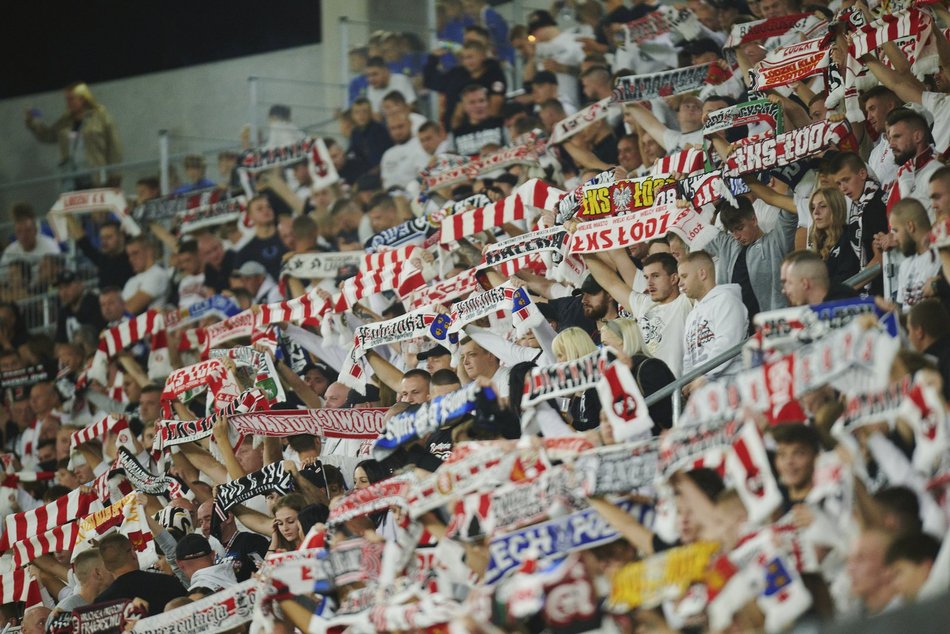 Kibice na meczu ŁKS Łódź - Jagiellonia Białystok