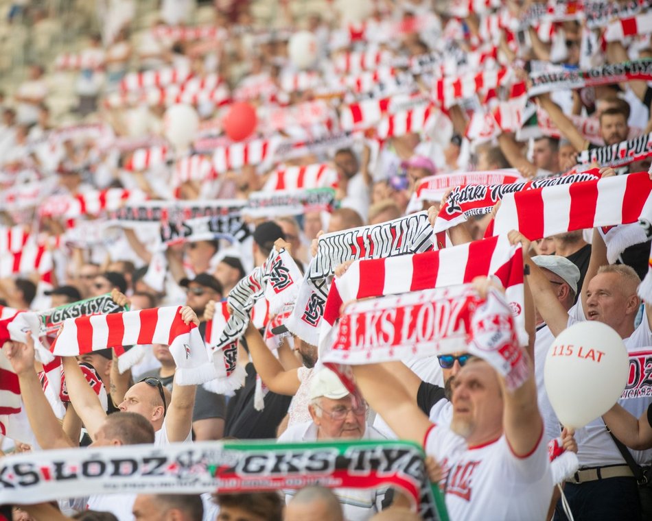 Kibice na meczu ŁKS Łódź - Pogoń Szczecin