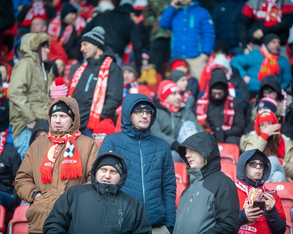 Kibice na meczu Widzew Łódź - Warta Poznań