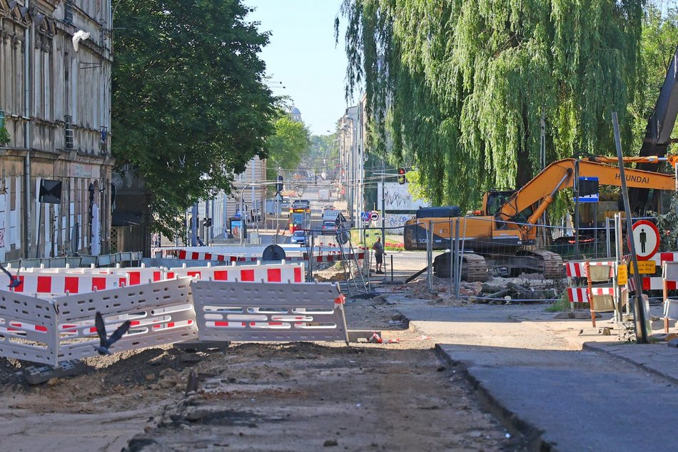 Remont Franciszkańskiej w Łodzi. Kamienica wyburzona