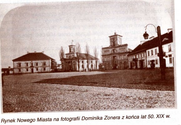 Rynek Nowego Miasta (obecnie Plac Wolności) na fotografii Dominika Zonera z lat 50. XIX w.