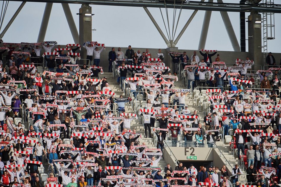 Kibice na meczu ŁKS Łódź - Arka Gdynia
