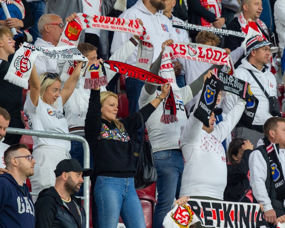 Kibice na meczu ŁKS Łódź z Górnikiem Łęczna
