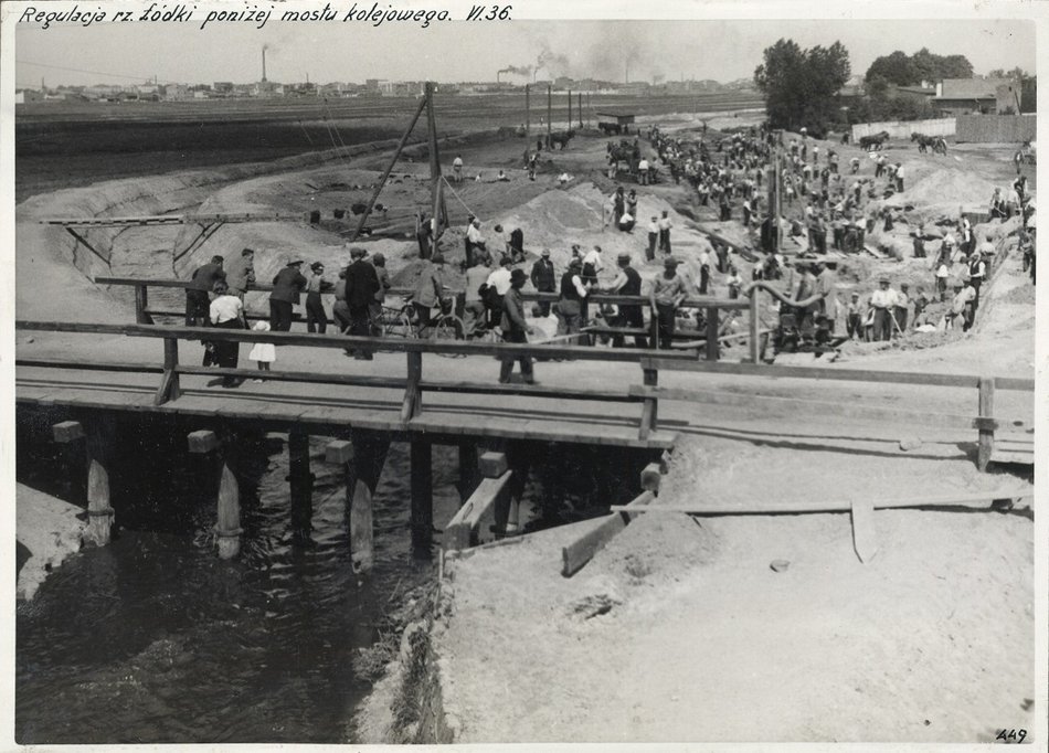 Łódź. Podczas budowy kanału obwodowego Łódki (na zdjęciu po lewej stronie) znaleziono cios mamuta i czaszkę żubra