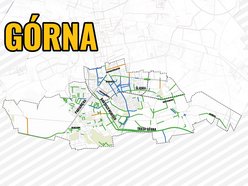 Mapa remontów dróg w Łodzi - Górna
