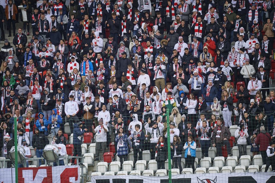 Kibice na meczu ŁKS Łódź - Chojniczanka Chojnice