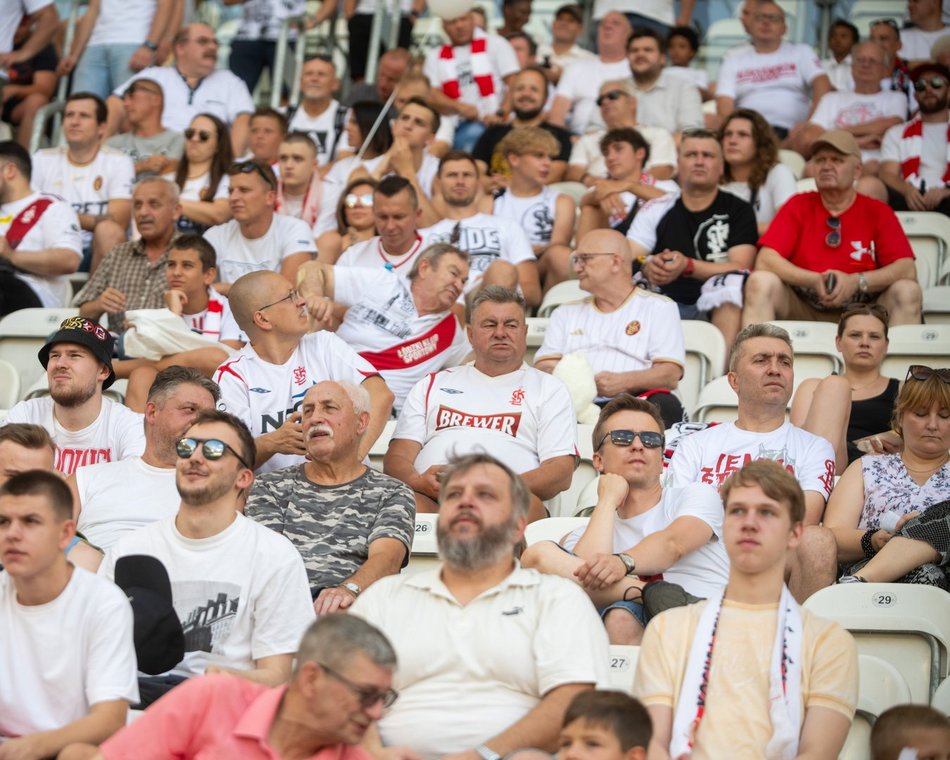 Kibice na meczu ŁKS Łódź - Pogoń Szczecin