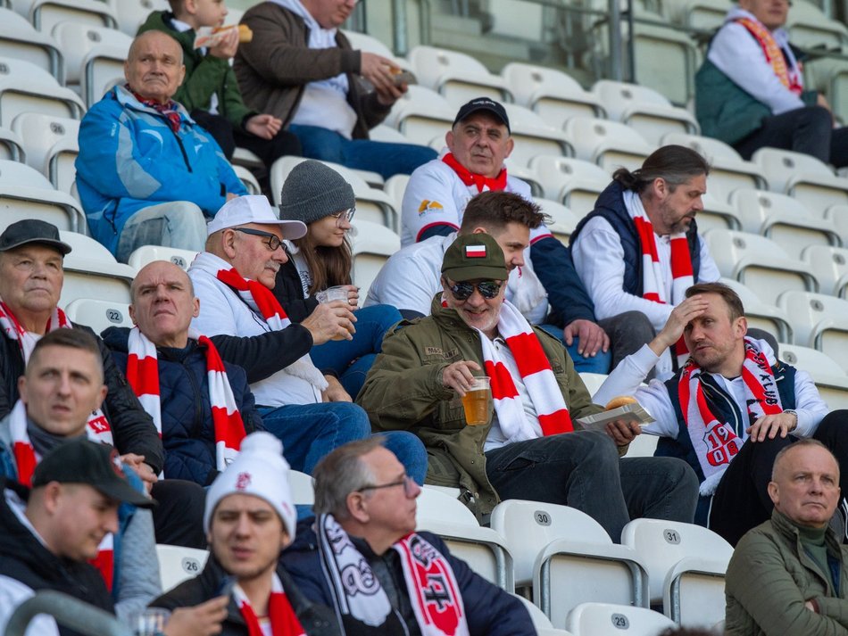Kibice podczas meczu ŁKS Łódź - Puszcza Niepołomice