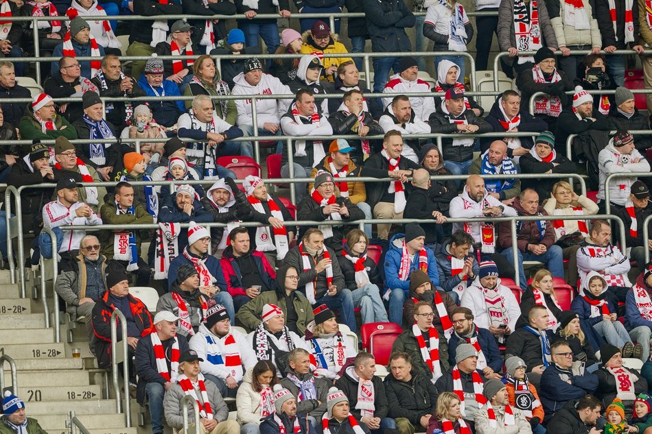 Kibice na meczu ŁKS Łódź - Lech Poznań