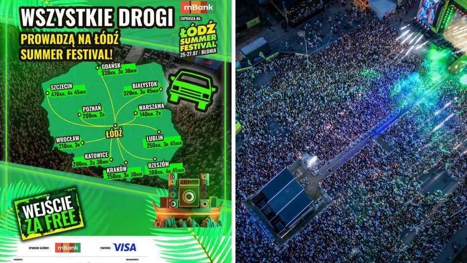 Łódź. Wszystkie drogi prowadzą na Łódź Summer Festival 2025. Jak dojechać z różnych zakątków Polski?