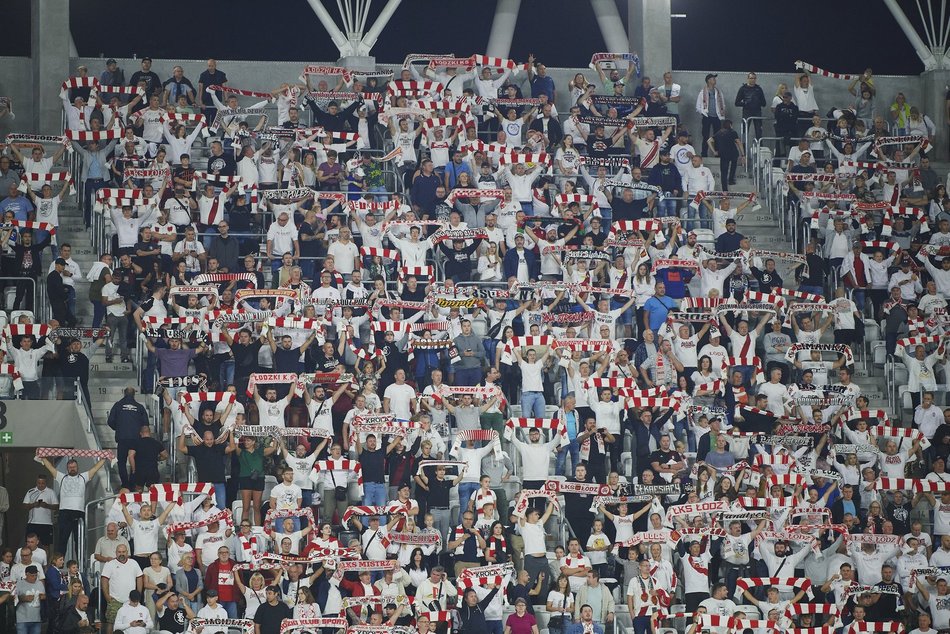 Kibice na meczu ŁKS Łódź - Jagiellonia Białystok