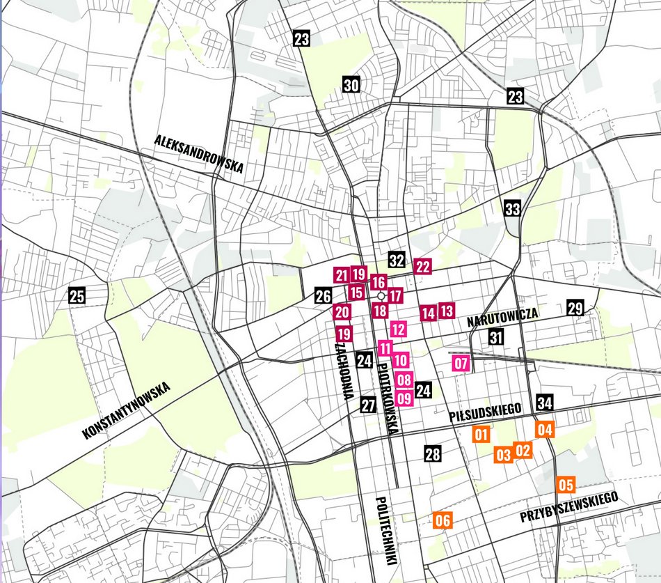 Noc Muzeów Łódź 2024 - mapa