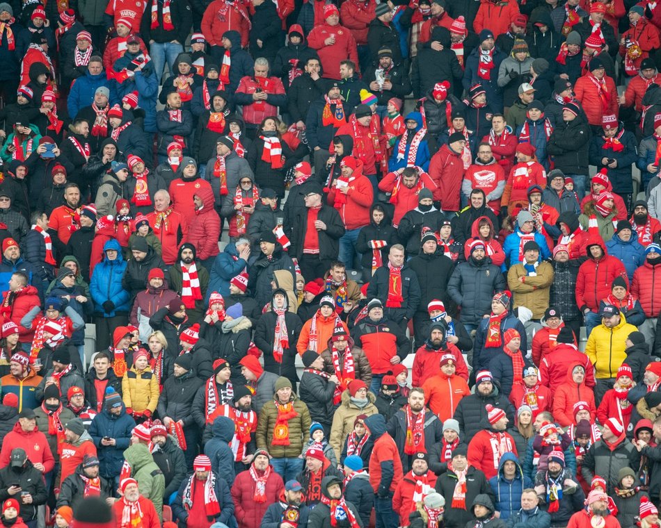 Kibice na meczu Widzew Łódź - Warta Poznań