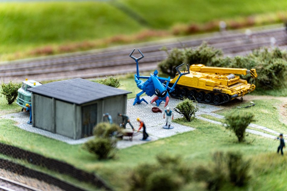 Wystawa makiet klejowych na dworcu Łódź Fabryczna