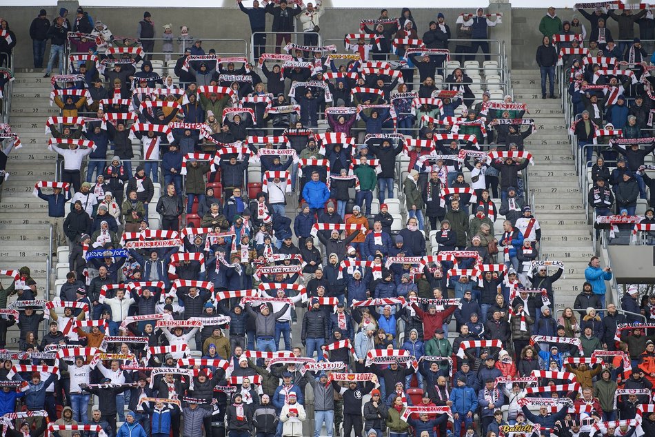 Kibice na meczu ŁKS Łódź - Chojniczanka Chojnice