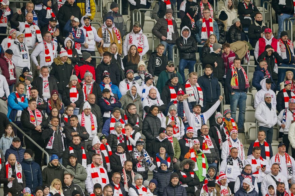 Kibice na meczu ŁKS Łódź - Lech Poznań