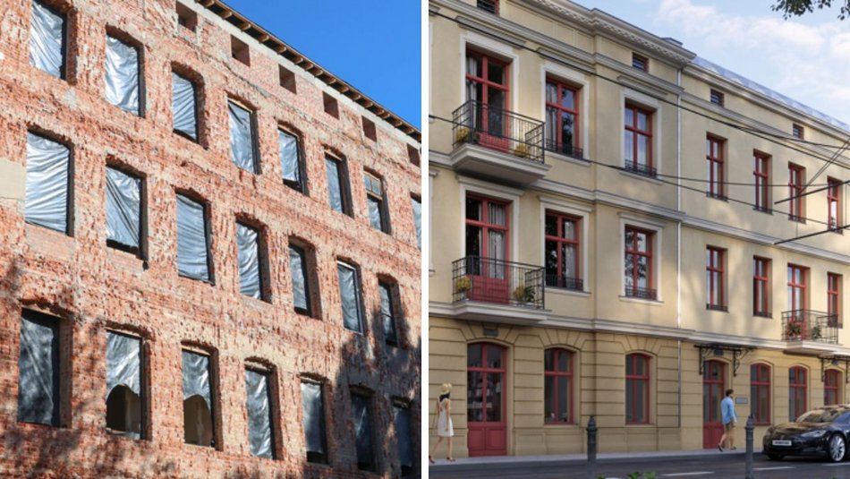 Łódź. Kamienica przy Kilińskiego w Łodzi w trakcie remontu. Ruina zamienia się w perłę!