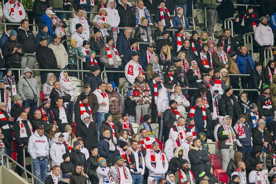 Kibice na meczu ŁKS Łódź - Lech Poznań