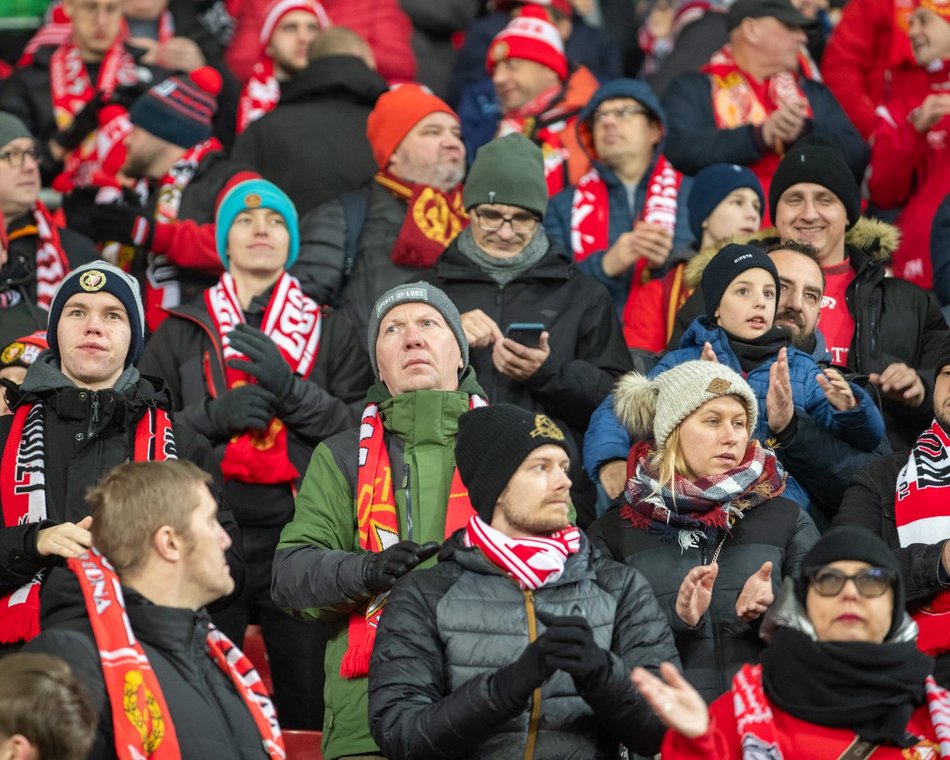 Kibice na meczu Widzew Łódź - Raków Częstochowa
