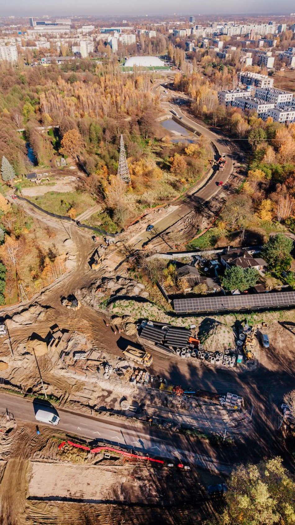 Łódź. Remont Kaczeńcowej. Zobacz nowe rondo i drogę z lotu ptaka!