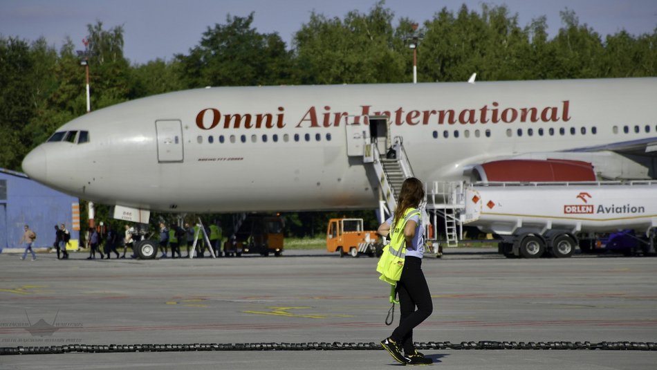 Boeing 777 wylądował na łódzkim lotnisku