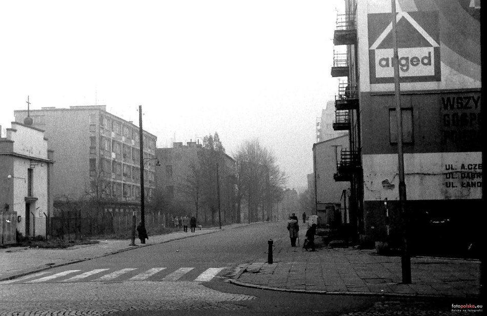 Łódź. Ulica Organizacji WiN (wówczas ul. Włady Bytomskiej) w Łodzi - rok 1975