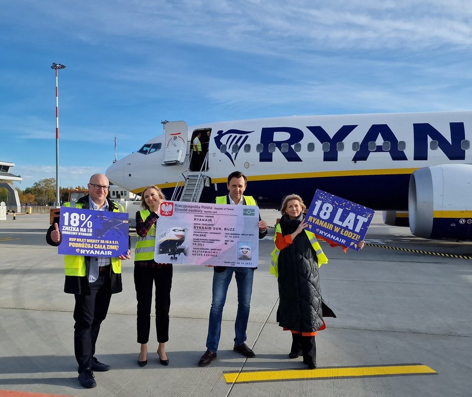 Ryanair jest w Łodzi od 18 lat