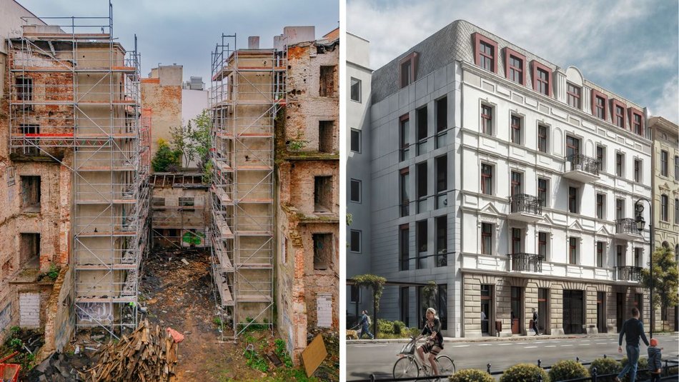 Łódź. Zawalona kamienica w centrum Łodzi od nowa! Przy Rewolucji będzie pięknie