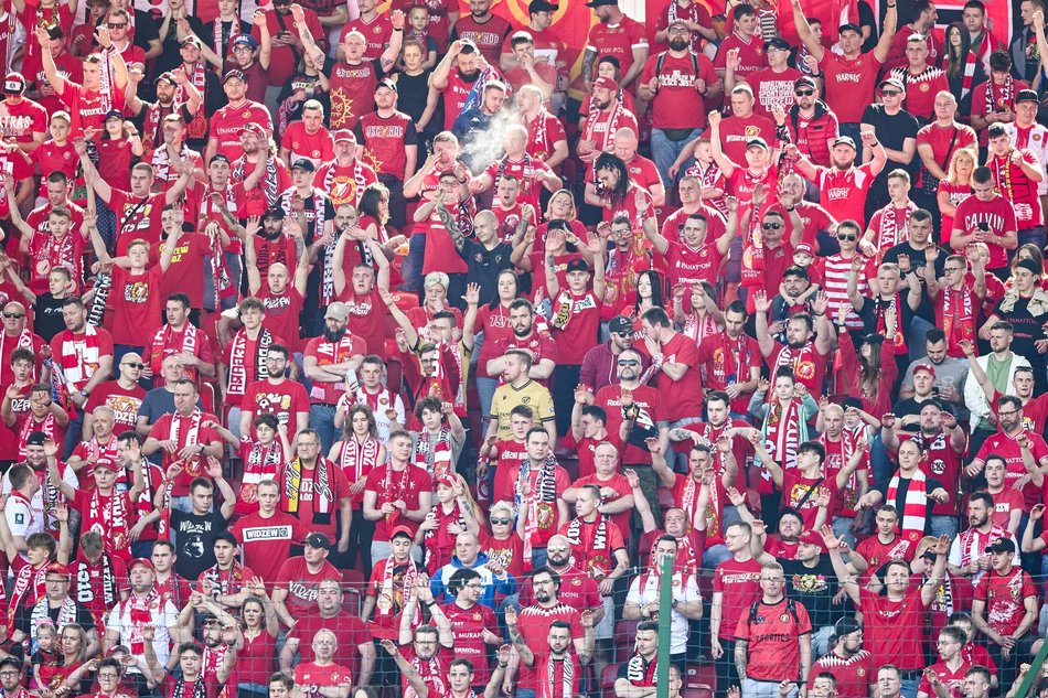 Kibice na meczu Widzewa Łódź