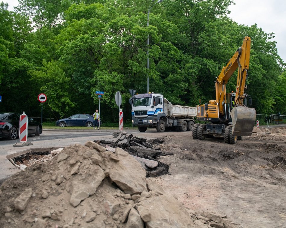 Ulica Krakowska w Łodzi w budowie
