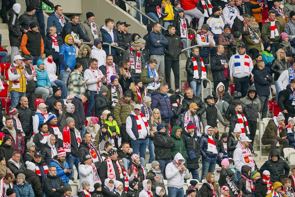 Kibice na meczu ŁKS Łódź - Lech Poznań